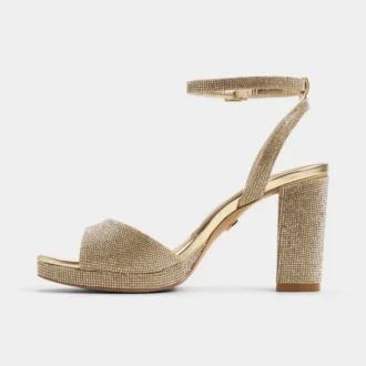 Sandalias de tacón con tiras, plataforma